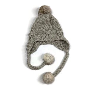 Shiraleah Chicago Rabbit Fur Pom Pom Knit Winter Beanie hat